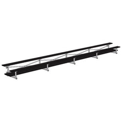 Jaypro Sports Bleacher  - 2 Row - Tip & Roll, Double Foot Plank, Powder Coated - 27' L (BLDP-227TRGPC)