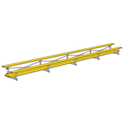 Jaypro Sports Bleacher - 2 Row - Tip & Roll, Double Foot Plank, Powder Coated - 27' L (BLDP - 227TRGPC) - SchoolOutlet