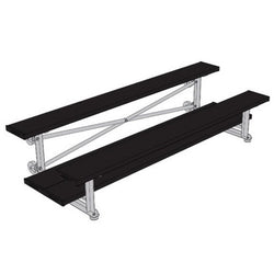 Jaypro Sports Bleacher  - 2 Row - Tip & Roll, Double Foot Plank, Powder Coated - 7.5' L (BLDP-275TRGPC)