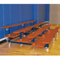 Jaypro Sports Bleacher  - 2 Row - Tip & Roll, Double Foot Plank, Powder Coated - 15' L (BLDP-2TRGPC)