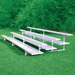 Jaypro Sports Bleacher  - 3 Row - Double Foot Plank, All Aluminum Bleachers, Powder Coated - 21' L (BLDP-321ALPC)