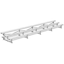 Jaypro Sports Bleacher  - 3 Row - Tip & Roll, Double Foot Plank - 27' L (BLDP-327TRG)