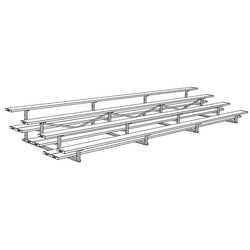 Jaypro Sports Bleacher  - 4 Row - Double Foot Plank, All Aluminum Bleachers - 21' L (BLDP-421AL)