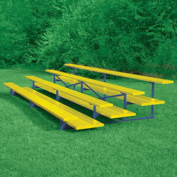 Jaypro Sports Bleacher  - 4 Row - Double Foot Plank, All Aluminum Bleachers, Powder Coated - 21' L (BLDP-421ALPC)