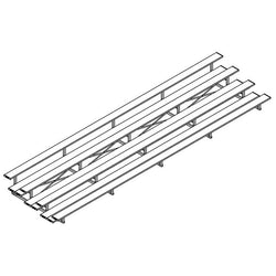 Jaypro Sports Bleacher  - 4 Row - Double Foot Plank, All Aluminum Bleachers - 27' L (BLDP-427AL)