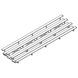 Jaypro Sports Bleacher  - 4 Row - Tip & Roll, Double Foot Plank - 27' L (BLDP-427TRG)