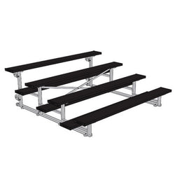 Jaypro Sports Bleacher  - 4 Row - Tip & Roll, Double Foot Plank, Powder Coated - 7.5' L (BLDP-475TRGPC)