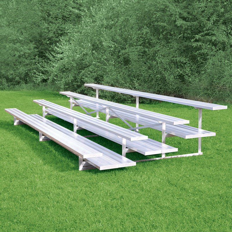 Jaypro Sports Bleacher - 4 Row - Double Foot Plank, All Aluminum Bleachers - 15' L (BLDP - 4AL) - SchoolOutlet