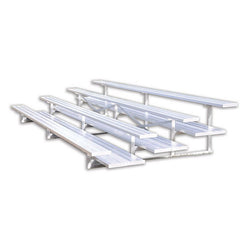 Jaypro Sports Bleacher  - 4 Row - Double Foot Plank, All Aluminum Bleachers - 15' L (BLDP-4AL)