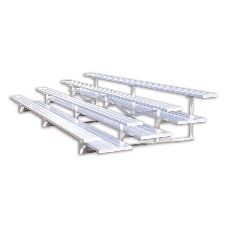 Jaypro Sports Bleacher - 4 Row - Double Foot Plank, All Aluminum Bleachers - 15' L (BLDP - 4AL) - SchoolOutlet