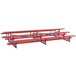 Jaypro Sports Bleacher  - 3 Row - Tip & Roll, Single Foot Plank, Back to Back, Powder Coated - 21' L (BTBB-321PC)