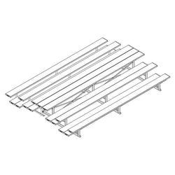 Jaypro Sports Bleacher  - 3 Row - Tip & Roll, Double Foot Plank, Back to Back - 15' L (BTDP-3)