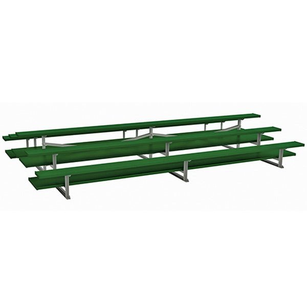 Jaypro Sports Bleacher - 3 Row - Tip & Roll, Double Foot Plank, Back to Back, Powder Coated - 21' L (BTDP - 321PC) - SchoolOutlet