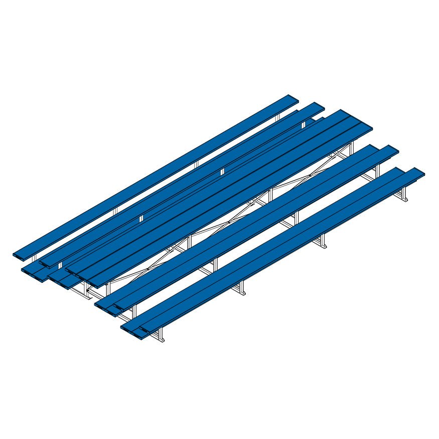 Jaypro Sports Bleacher - 3 Row - Tip & Roll, Double Foot Plank, Back to Back, Powder Coated - 21' L (BTDP - 321PC) - SchoolOutlet