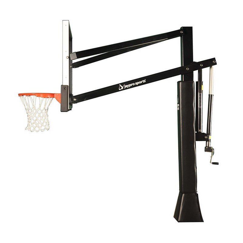 Jaypro Sports Basketball System - Titan Adjustable Series - 6" x 8" Pole with 4 ft. Offset - 72" (CV684A) - SchoolOutlet