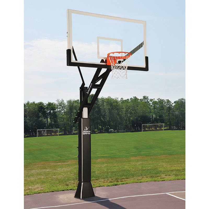 Jaypro Sports Basketball System - Titan Adjustable Series - 6" x 8" Pole with 4 ft. Offset - 72" (CV684A) - SchoolOutlet