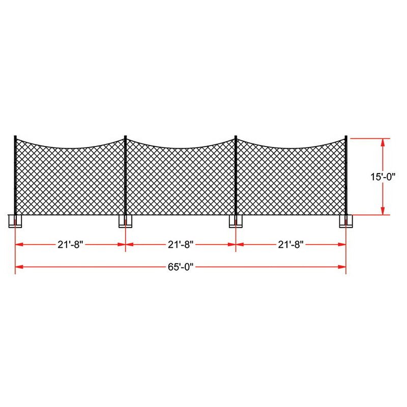 Jaypro Sports FieldPro Netting - FieldPro Multi - Sport Net System - 65' (FNMB - 65) - SchoolOutlet