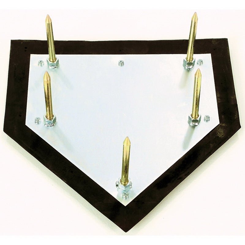 Jaypro Sports Baseball & Softball - Major League Home Plate with Spikes - 5 Zinc - Plated Spikes (HP - 250) - SchoolOutlet