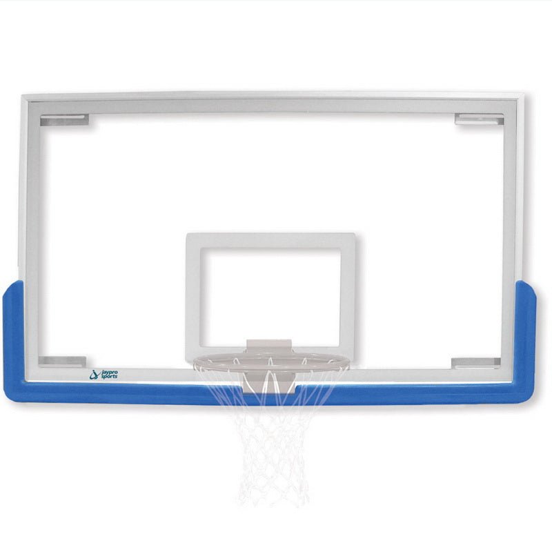 Jaypro Sports Basketball Backstop - Wall - Mounted - Shooting Station - Stationary Glass Backboard - 10 ft. - 12 ft. Wall Offset (N1012GB) - SchoolOutlet