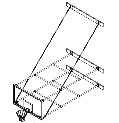 Jaypro Sports Basketball Backstop - Wall - Mounted - Shooting Station - Stationary Glass Backboard, 2 ft. - 12 ft. Wall Offset (N236FB) - SchoolOutlet