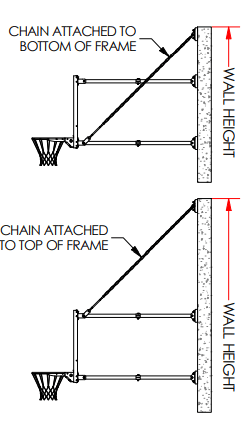 Jaypro Sports Basketball Backstop - Wall - Mounted - Shooting Station - Stationary Glass Backboard, 2 ft. - 12 ft. Wall Offset (N236FB) - SchoolOutlet