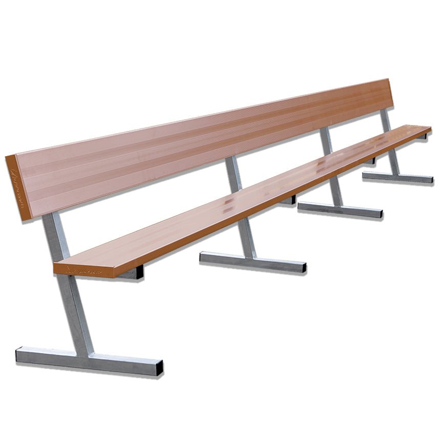 Jaypro Sports Outdoor Player Benches - Portable Player Bench with Seat Back - 21' - Powder Coated (PB - 10PC) - SchoolOutlet