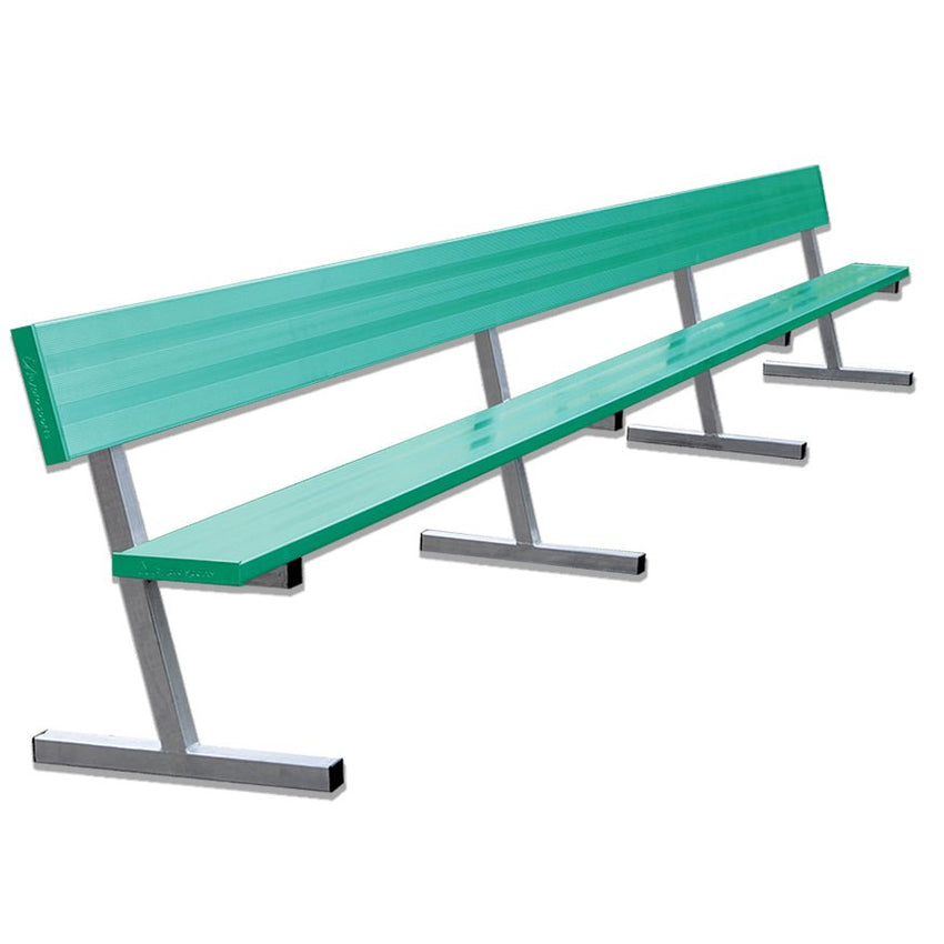 Jaypro Sports Outdoor Player Benches - Portable Player Bench with Seat Back - 21' - Powder Coated (PB - 10PC) - SchoolOutlet