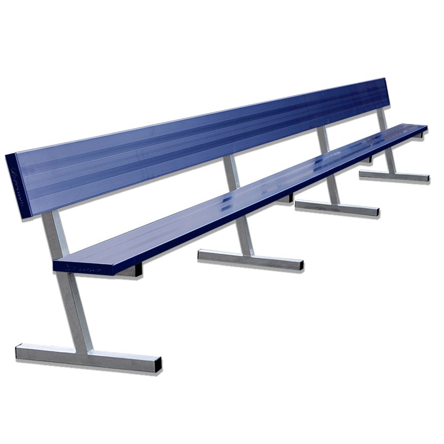 Jaypro Sports Outdoor Player Benches - Portable Player Bench with Seat Back - 21' - Powder Coated (PB - 10PC) - SchoolOutlet