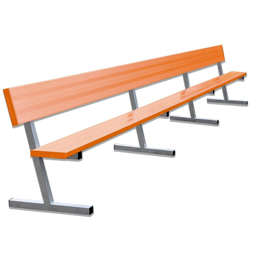 Jaypro Sports Outdoor Player Benches - Portable Player Bench with Seat Back - 21' - Powder Coated (PB - 10PC) - SchoolOutlet