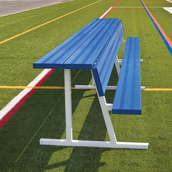 Jaypro Sports Outdoor Player Benches - Portable Player Bench with Seat Back - 21' - Powder Coated (PB - 10PC) - SchoolOutlet