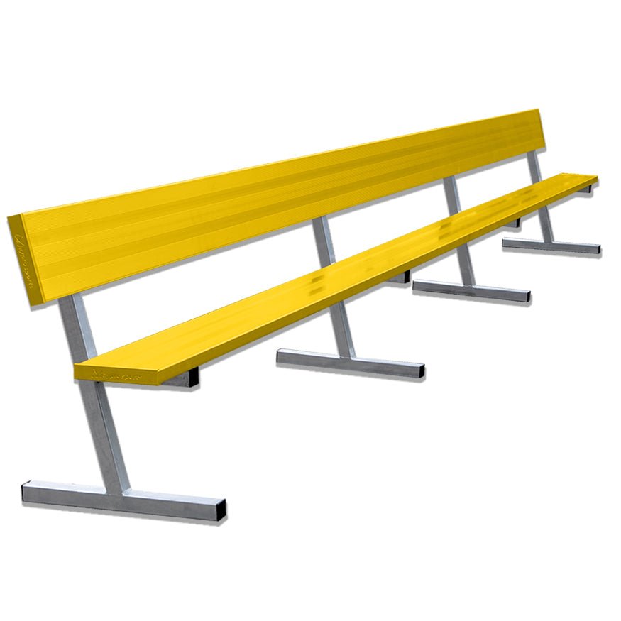 Jaypro Sports Outdoor Player Benches - Portable Player Bench with Seat Back - 21' - Powder Coated (PB - 10PC) - SchoolOutlet