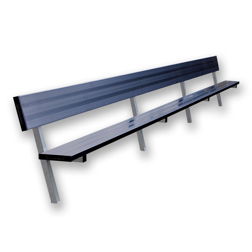 Jaypro Sports Outdoor Player Benches - Player Bench with Seat Back - In Ground - Powder Coated - 21' (PB - 10PIPC) - SchoolOutlet