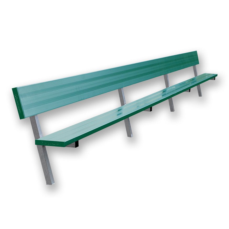 Jaypro Sports Outdoor Player Benches - Player Bench with Seat Back - In Ground - Powder Coated - 21' (PB - 10PIPC) - SchoolOutlet