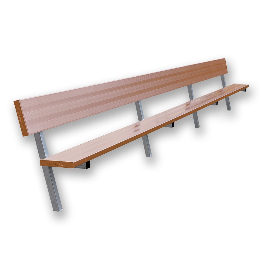 Jaypro Sports Outdoor Player Benches - Player Bench with Seat Back - In Ground - Powder Coated - 21' (PB - 10PIPC) - SchoolOutlet