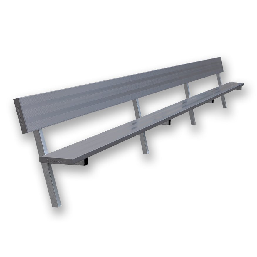 Jaypro Sports Outdoor Player Benches - Player Bench with Seat Back - In Ground - Powder Coated - 21' (PB - 10PIPC) - SchoolOutlet