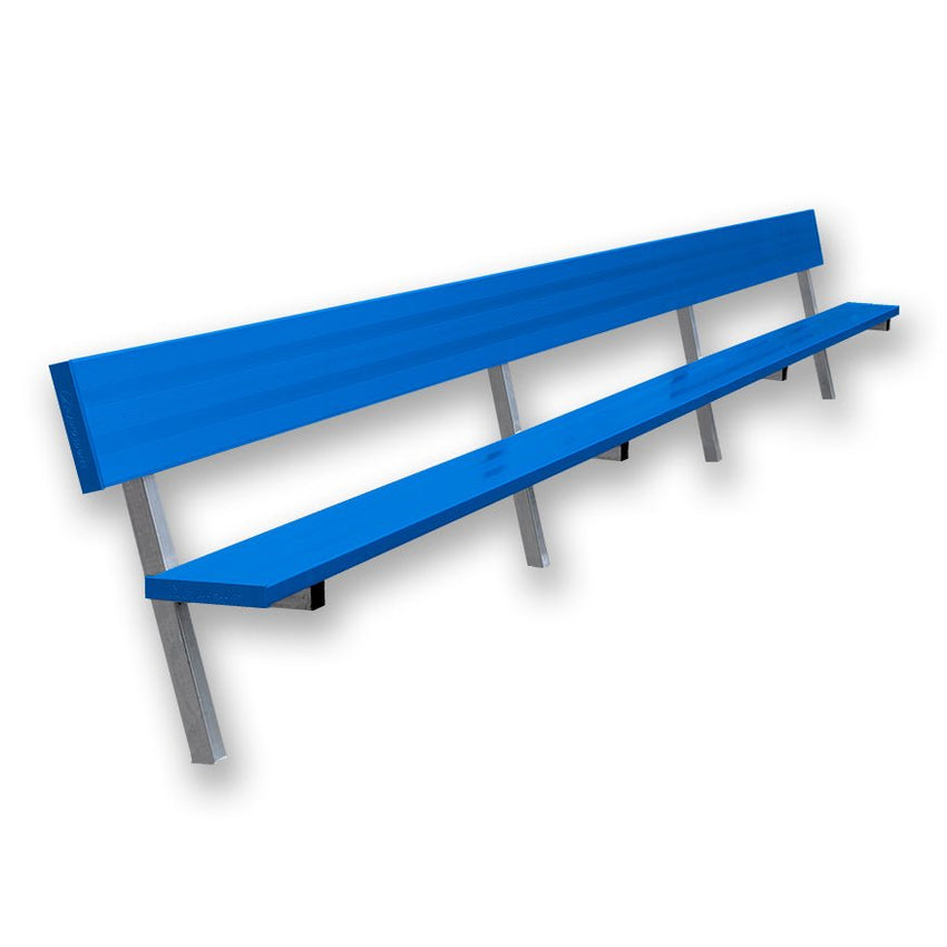 Jaypro Sports Outdoor Player Benches - Player Bench with Seat Back - In Ground - Powder Coated - 21' (PB - 10PIPC) - SchoolOutlet