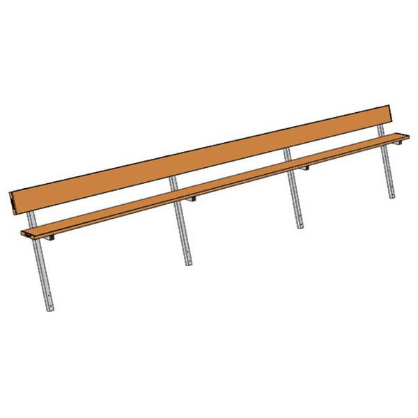 Jaypro Sports Outdoor Player Benches - Player Bench with Seat Back - In Ground - Powder Coated - 21' (PB - 10PIPC) - SchoolOutlet