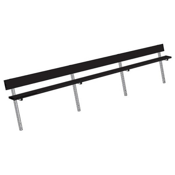 Jaypro Sports Outdoor Player Benches - Player Bench with Seat Back - In Ground - Powder Coated - 21' (PB - 10PIPC) - SchoolOutlet