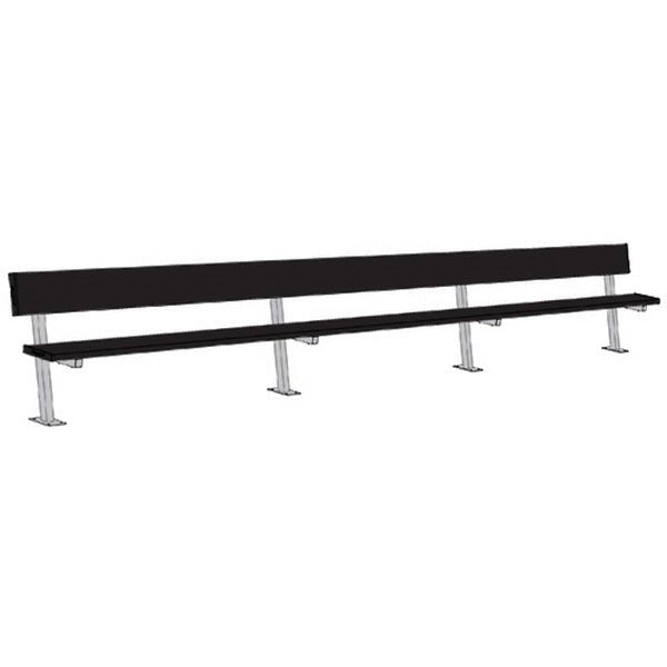 Jaypro Sports Outdoor Player Benches - Player Bench with Seat Back - Surface Mount - 21' - Powder Coated (PB - 10SMPC) - SchoolOutlet