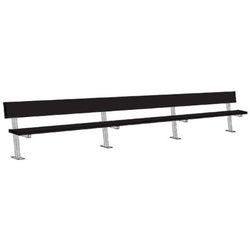 Jaypro Sports Outdoor Player Benches - Player Bench with Seat Back - Surface Mount  - 21' - Powder Coated  (PB-10SMPC)