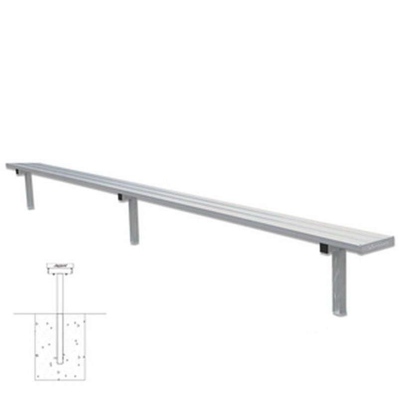 Jaypro Sports Outdoor Player Benches - In Ground - Aluminum Team Bench - 15' (PB - 15PI) - SchoolOutlet