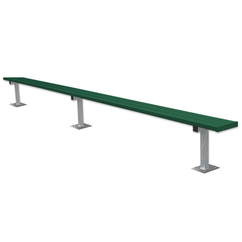 Jaypro Sports Outdoor Player Benches - Surface Mount - Aluminum Team Bench - 15', Powder Coated (PB - 15SMPC) - SchoolOutlet