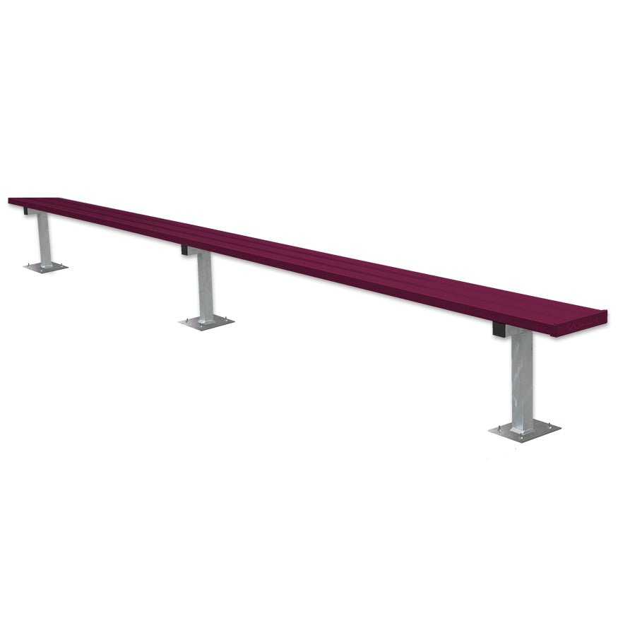 Jaypro Sports Outdoor Player Benches - Surface Mount - Aluminum Team Bench - 15', Powder Coated (PB - 15SMPC) - SchoolOutlet