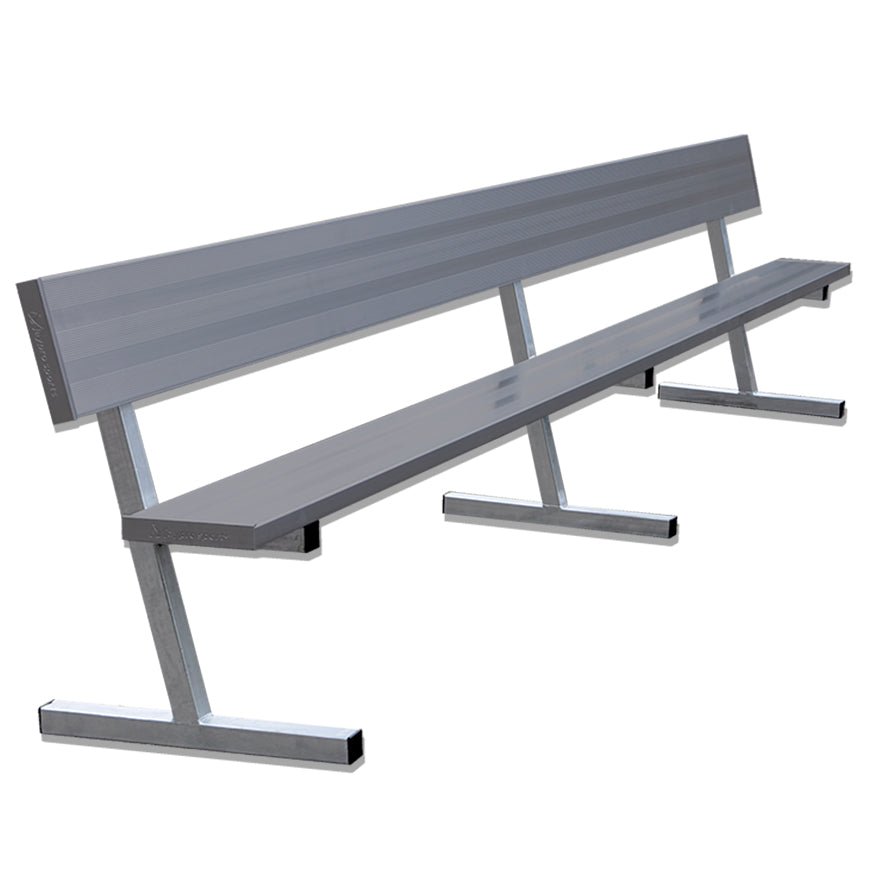 Jaypro Sports Outdoor Player Benches - Portable - Aluminum Team Bench with Seat Back - 15', Powder Coated (PB - 20PC) - SchoolOutlet