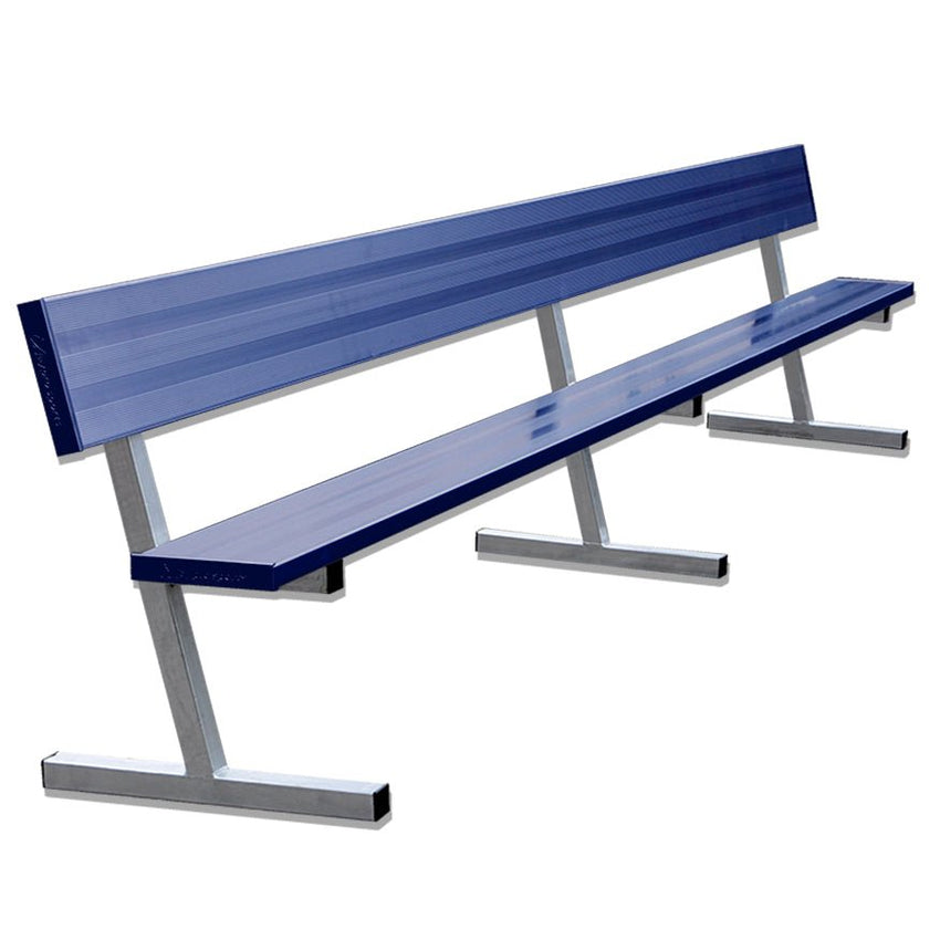 Jaypro Sports Outdoor Player Benches - Portable - Aluminum Team Bench with Seat Back - 15', Powder Coated (PB - 20PC) - SchoolOutlet