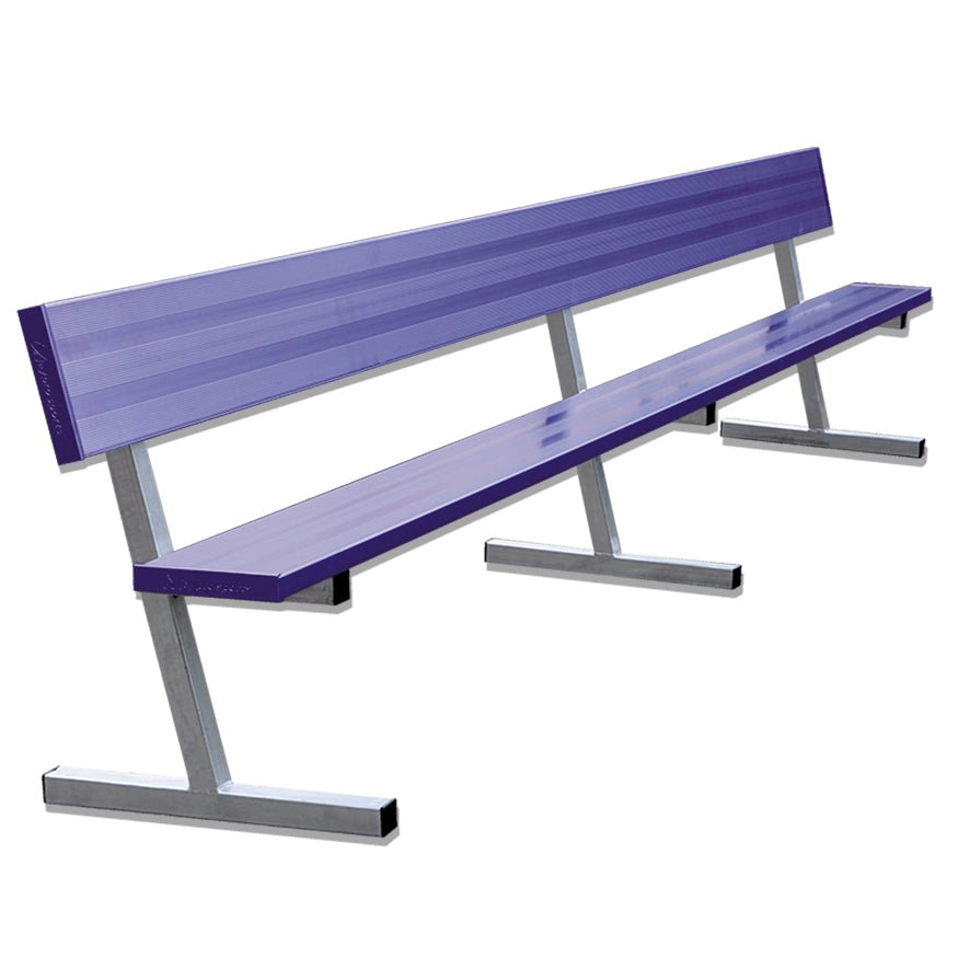 Jaypro Sports Outdoor Player Benches - Portable - Aluminum Team Bench with Seat Back - 15', Powder Coated (PB - 20PC) - SchoolOutlet