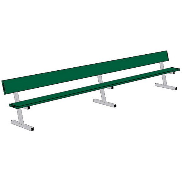 Jaypro Sports Outdoor Player Benches - Portable - Aluminum Team Bench with Seat Back - 15', Powder Coated (PB - 20PC) - SchoolOutlet