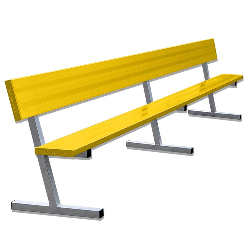 Jaypro Sports Outdoor Player Benches - Portable - Aluminum Team Bench with Seat Back - 15', Powder Coated (PB - 20PC) - SchoolOutlet