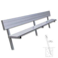 Jaypro Sports Outdoor Player Benches - In Ground - Aluminum Team Bench with Seat Back - 15'  (PB-20PI)