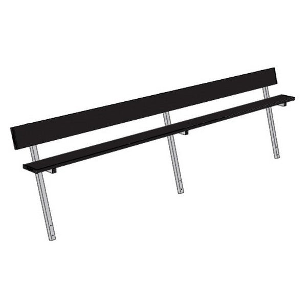 Jaypro Sports Outdoor Player Benches - In Ground - Aluminum Team Bench with Seat Back - 15', Powder Coated (PB - 20PIPC) - SchoolOutlet